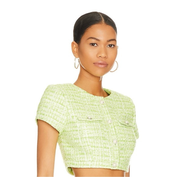 Tai Cropped Top in Lime Green Tweed by Lovers and Friends | Poshmark