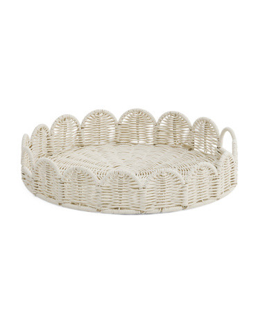 Large Round Scalloped Tray | TJ Maxx