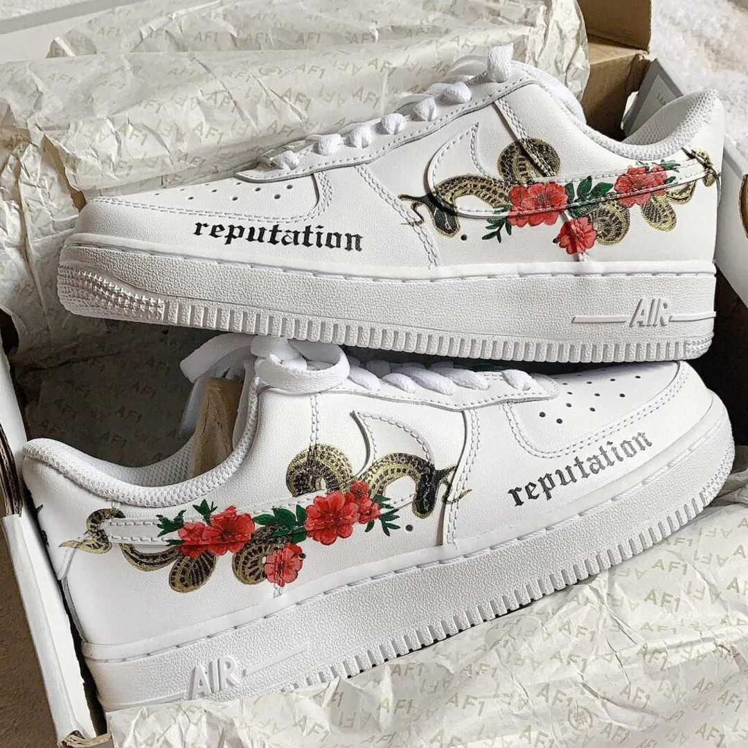 Taylor Swift Reputation Air Force 1 Custom, Birthday gift, Gift for him, Gift for her, Gift for b... | Etsy (US)