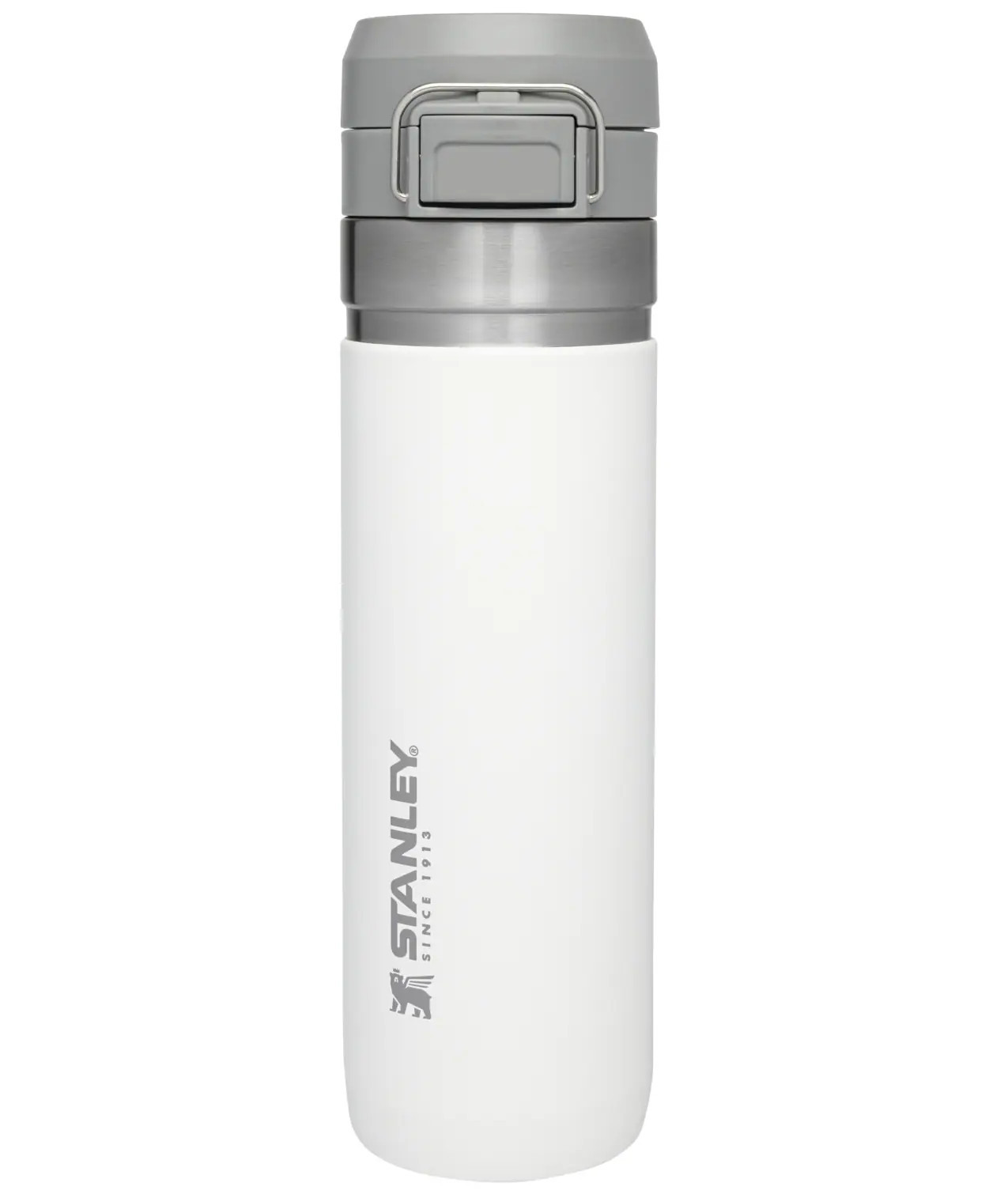 Stanley Quick Flip Go Bottle 24 -fl oz Stainless steel Insulated Water bottle - Polar in White | 10-09149-117 | Lowe's