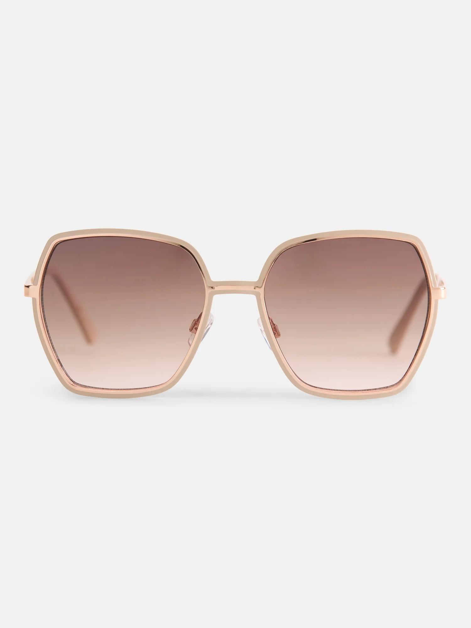 Jessica Simpson Women's Metal Square Sunglasses, Rose Gold-Nude - Walmart.com | Walmart (US)