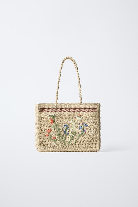 FLORAL RAFFIA SHOPPER | Zara US
