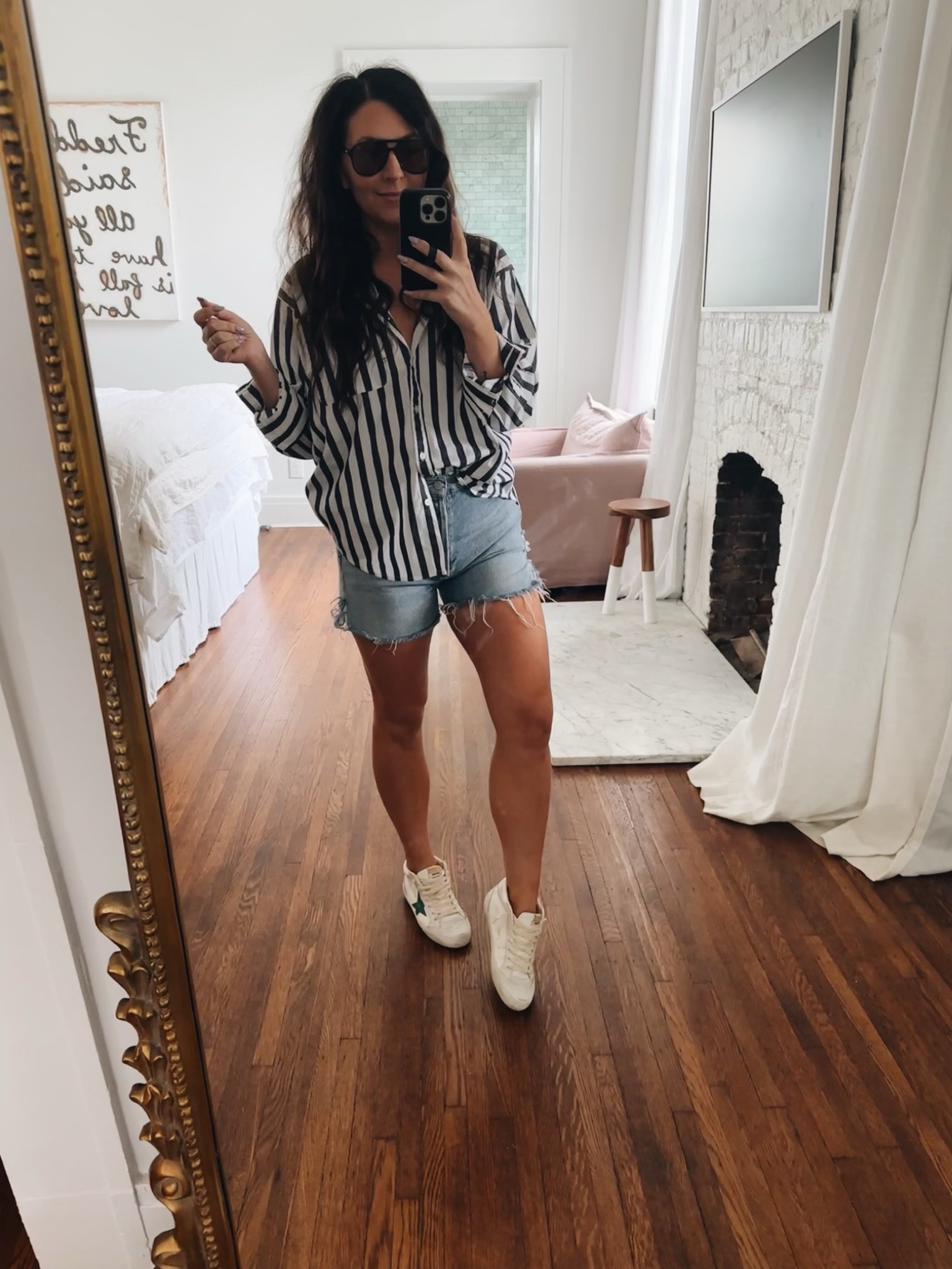Living for this warmer weather!! Sharing with you my new fave shorts and oversized button-down. You need both of these in your life. Wearing an XS in the top and a size 27 in the shorts. 

#LTKstyletip