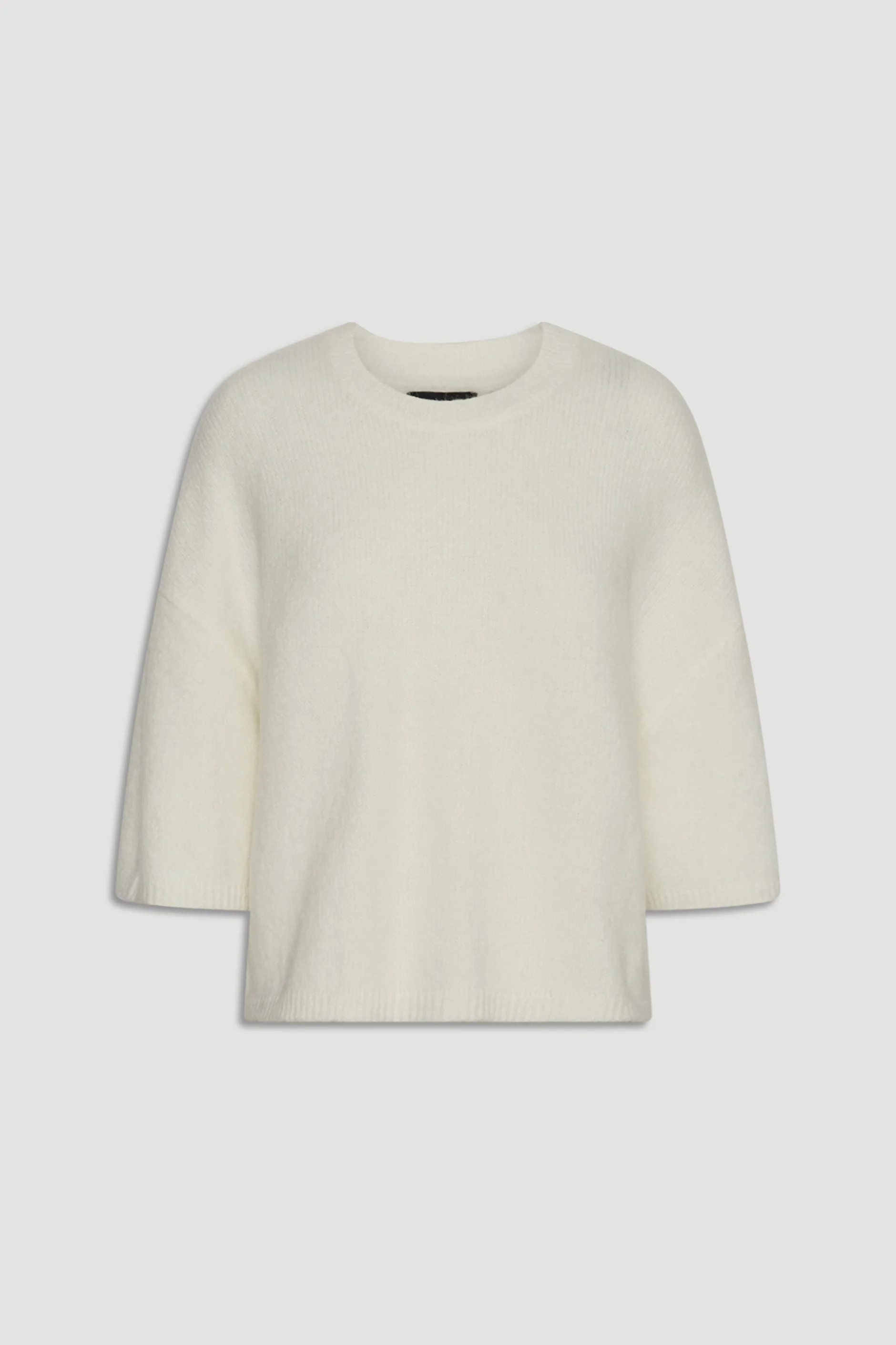 Lola Fluffy Knit Tee  - Ivory | DECJUBA