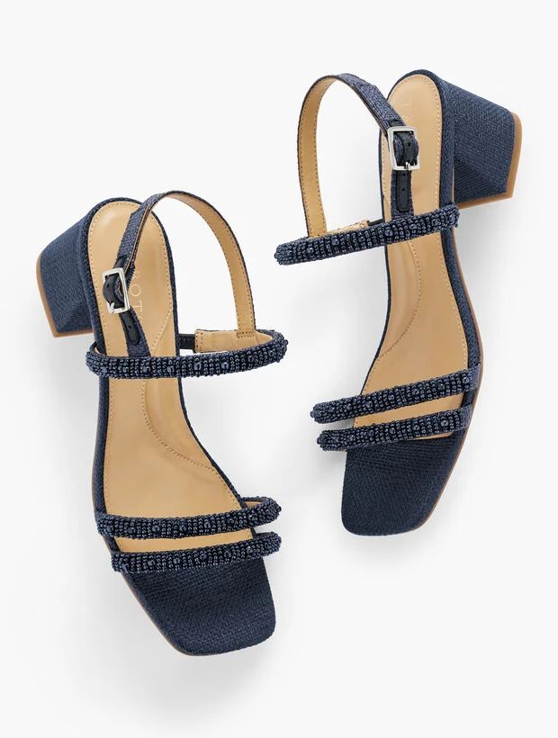 Maya Beaded Block Heel Sandals | Talbots