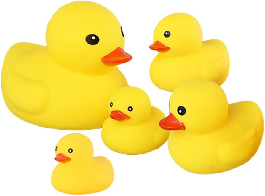 Bath Duck Toys 5 Pcs Rubber Duck Family Squeak Ducks Baby Shower Toy for Toddlers Boys Girls (Yel... | Amazon (US)