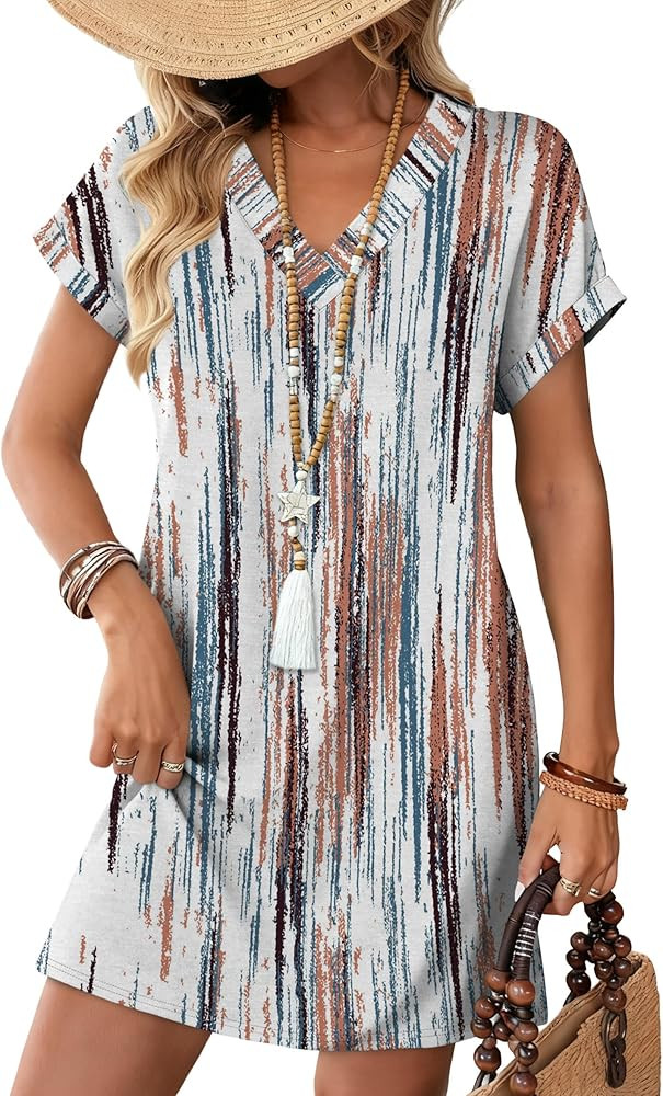 WIHOLL Dresses for Women 2026 Casual Summer Tshirt Dress Wedding Guest Dresses Fashion Beach Vaca... | Amazon (US)