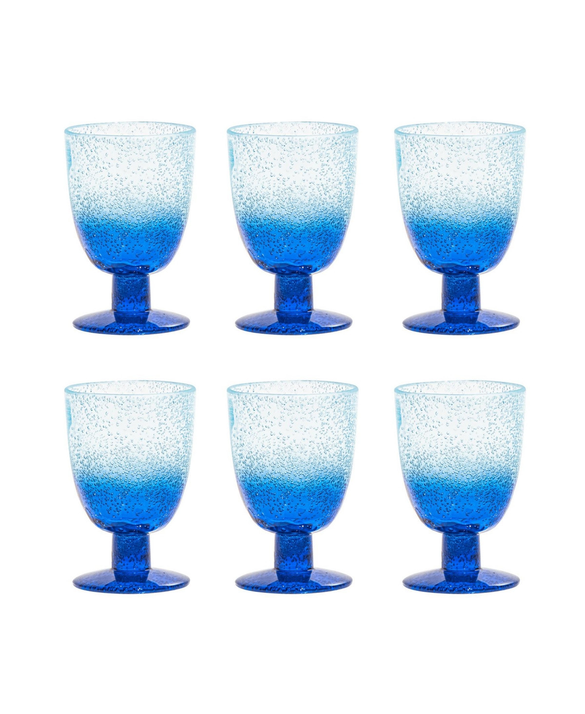 Abode Homewares Oceanic Ombre Premium Acrylic Goblet Glasses, Set of 6 - Ombre Blues | Macy's