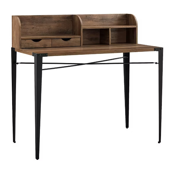Rodrigue Industrial Secretary Desk with Hutch - Saracina Home | Target