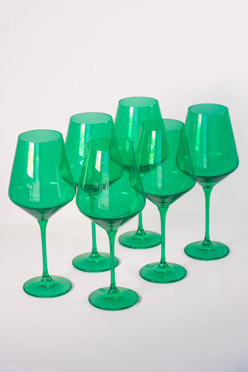 Estelle Colored Wine Stemware - Set of 6 {Kelly Green} | Estelle Colored Glass