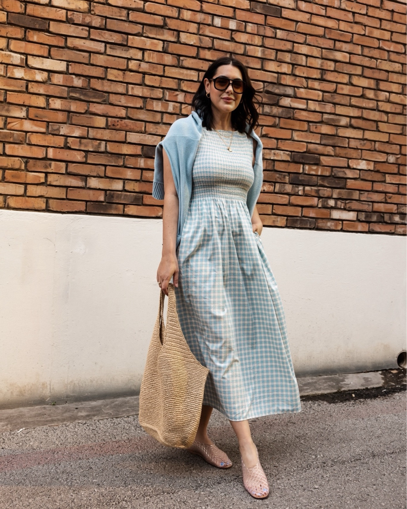 The prettiest summer dress! I’m in the large, generous fit.