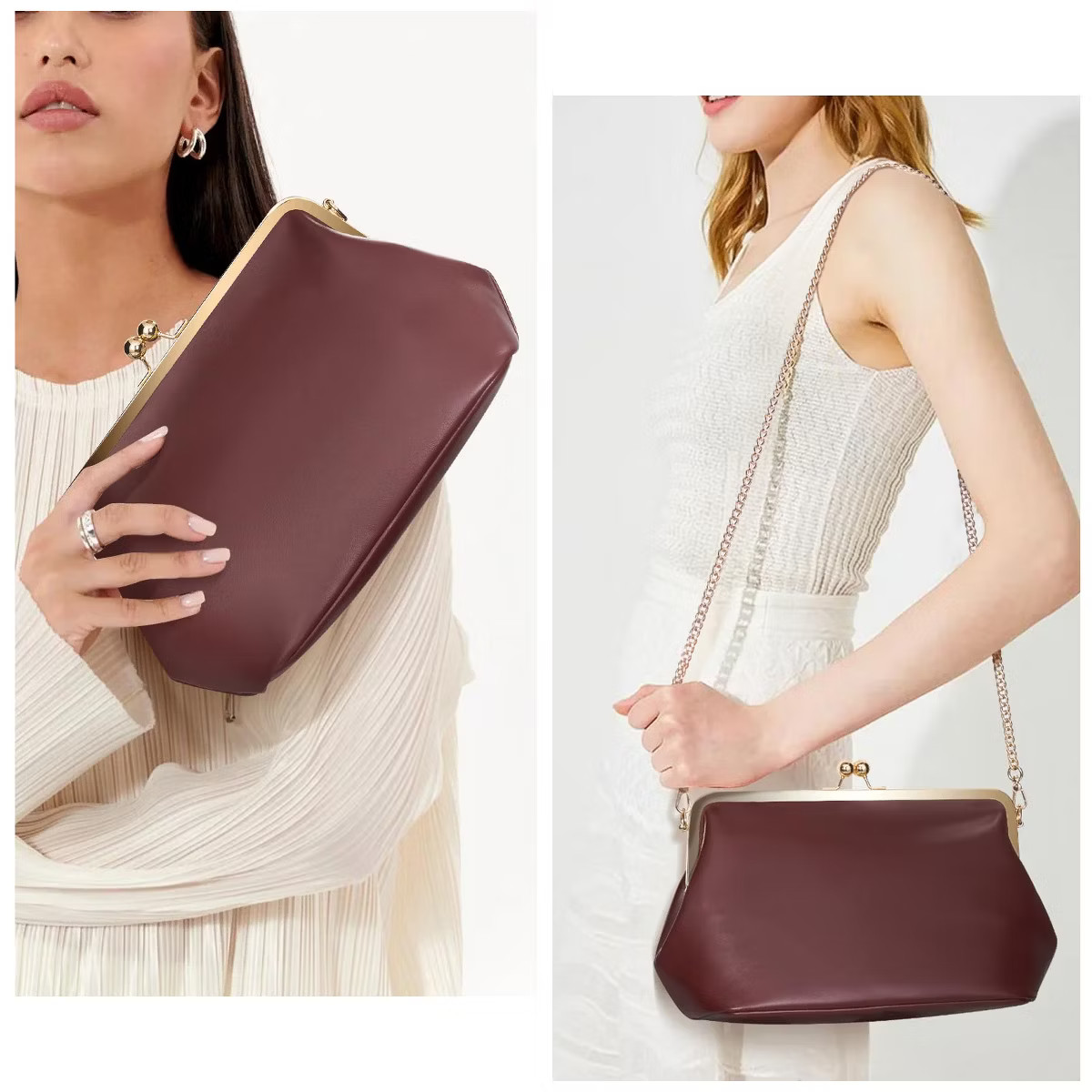 Women's Kiss Lock Crossbody Bag PU Medium Handbags Kiss Clasp Crossbody Shoulder Bags Tote Purse ... | Target