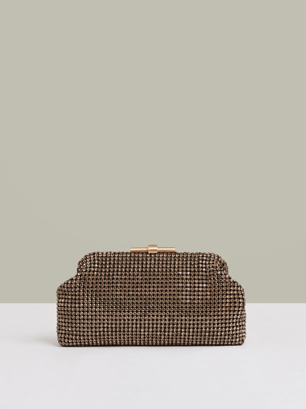 Reiss Gold Adaline Embellished Clutch Bag | Reiss UK