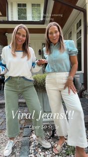 Our favorite jeans!  Since we got these we have been wearing them nonstop!  The cream ones are so easy to pair with anything!!!  WARNING!! Hurry though, because they will sell out!!! 

#LTKFindsUnder100 #LTKVideo #LTKStyleTip