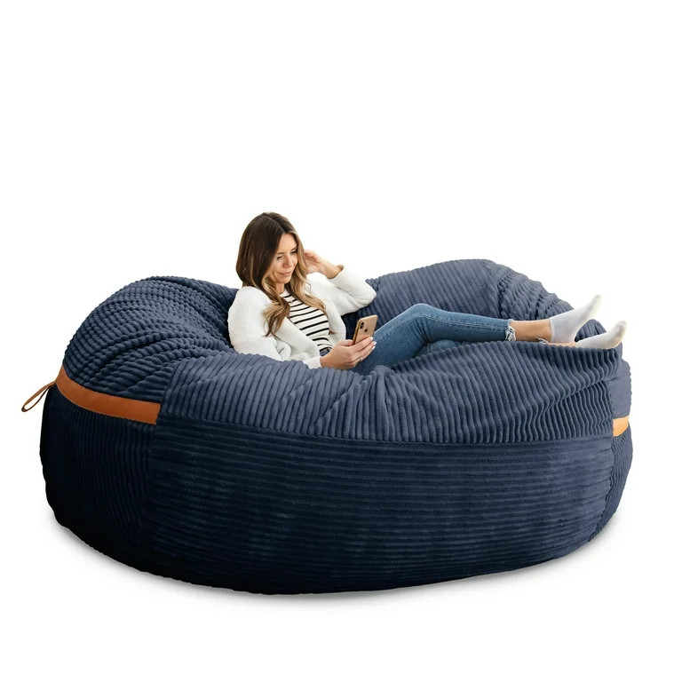Big Joe Fuf 8Ft Giant Foam Bean Bag Chair, Oversized Couch with Removable Cover for Kids, Teens, ... | Walmart (US)