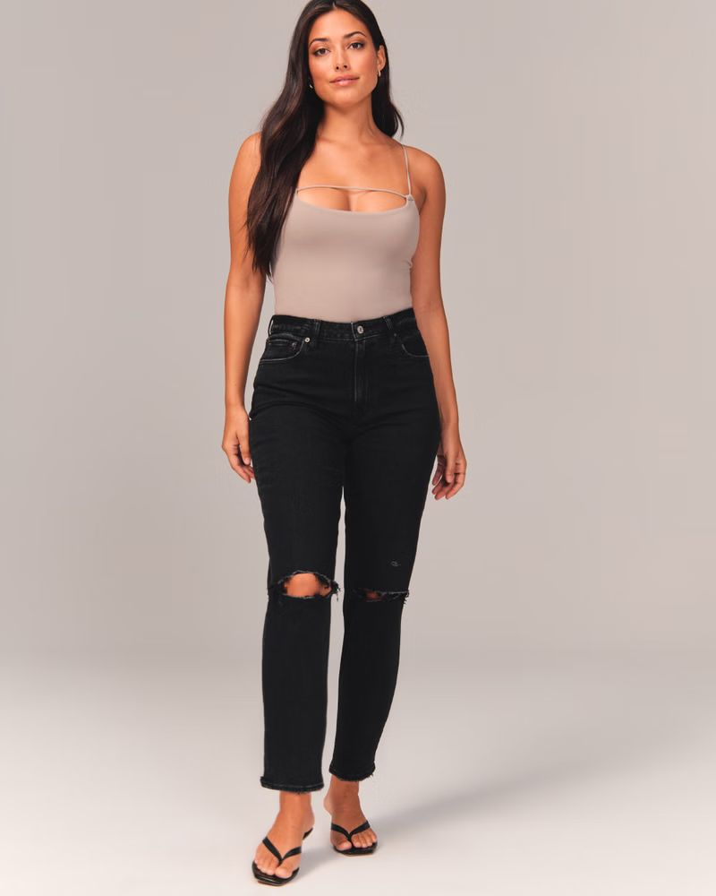 Women's Curve Love High Rise Mom Jeans | Women's Bottoms | Abercrombie.com | Abercrombie & Fitch (US)