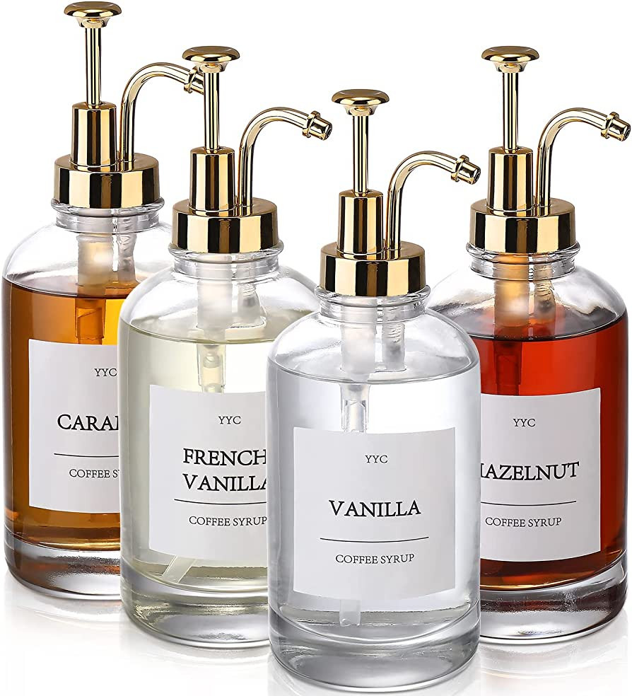 [Coffee Bar Accessories]Coffee Syrup Dispenser for Coffee Bar,YYC Coffee Syrup Pump Dispenser w L... | Amazon (US)