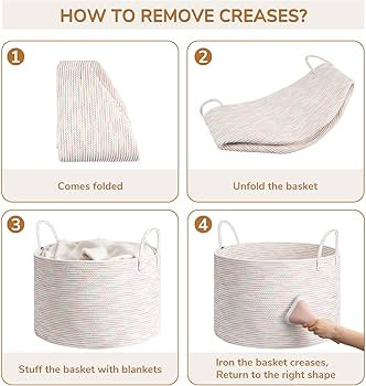 Goodpick Big Rainbow Basket 21.7 x 13.8 inches, Large Rope Basket for Nursery Living Room Bedroom... | Amazon (US)