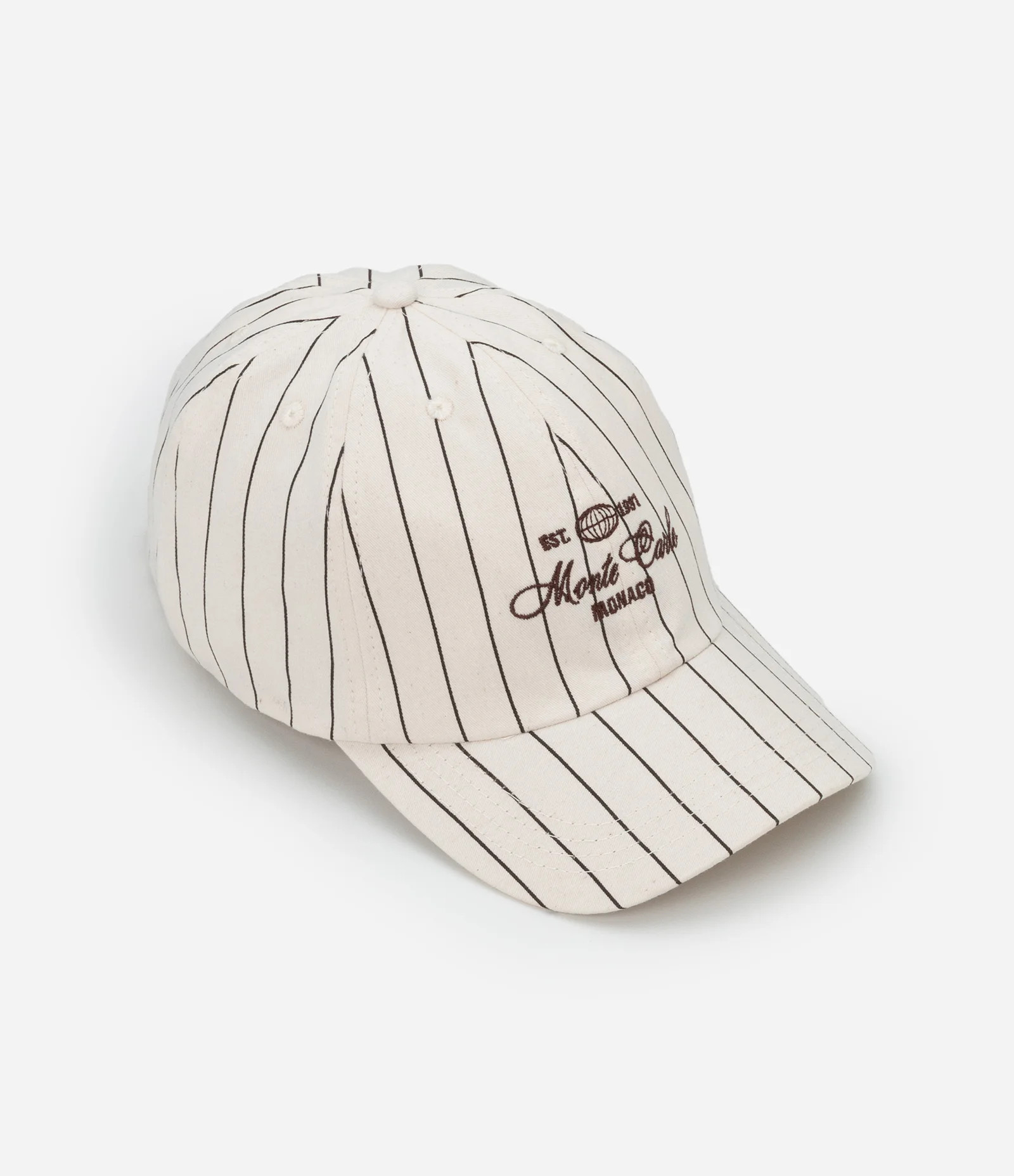 Boné Aba Curva em Sarja com Estampa Listrada e Bordado Monte Carlo Off White - Lojas Renner | Renner (BR)