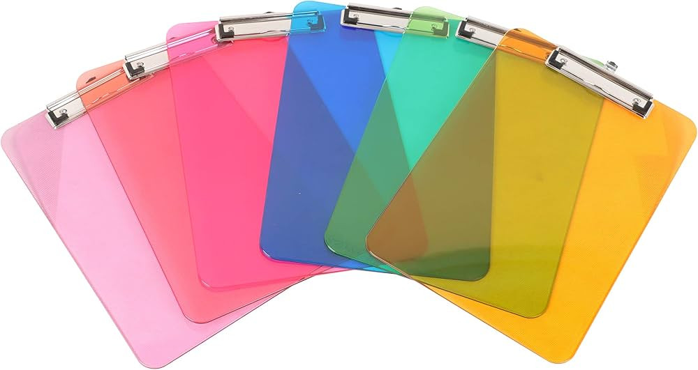 Amazon Basics Colorful, Sturdy, Lightweight Plastic Clipboards, Pack of 6, Letter Size, Assorted ... | Amazon (CA)