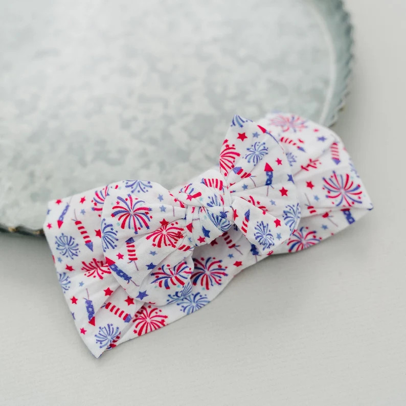 Firework Nylon Headband,Fourth of July Baby Headband, 4th of July Baby Headwrap, Patriotic Headba... | Etsy (US)