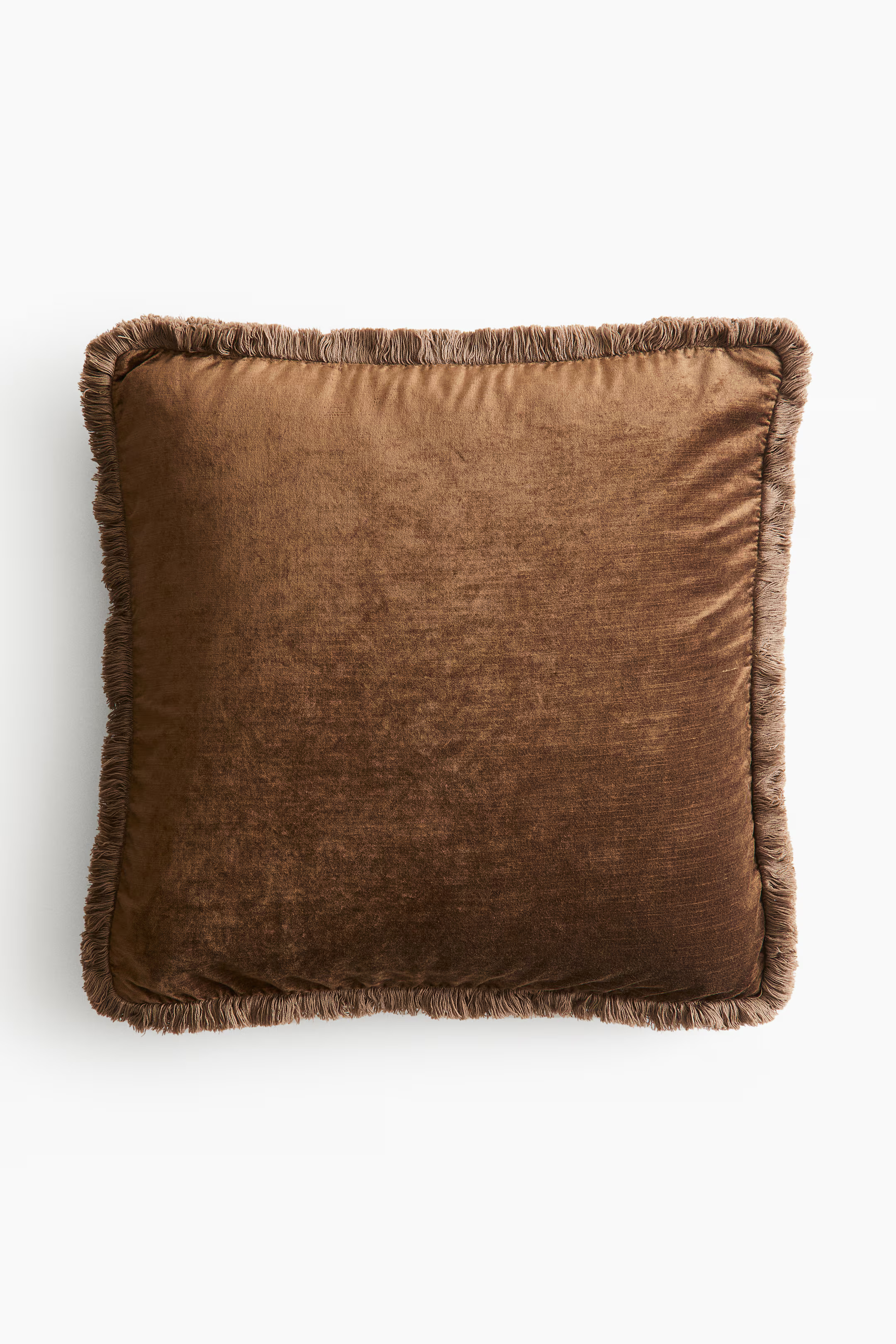 Velvet Cushion Cover with FringeNot saved to favorites$19.99Color:BrownSelected size: 20X20Size G... | H&M (US + CA)