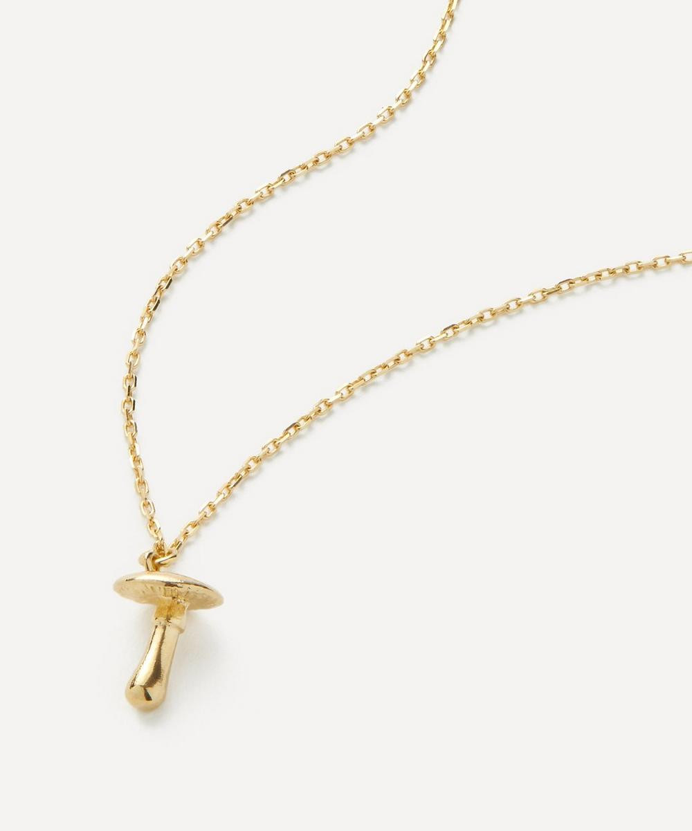 Alex Monroe 18ct Gold Teeny Tiny Mushroom Pendant Necklace | Liberty London (UK)