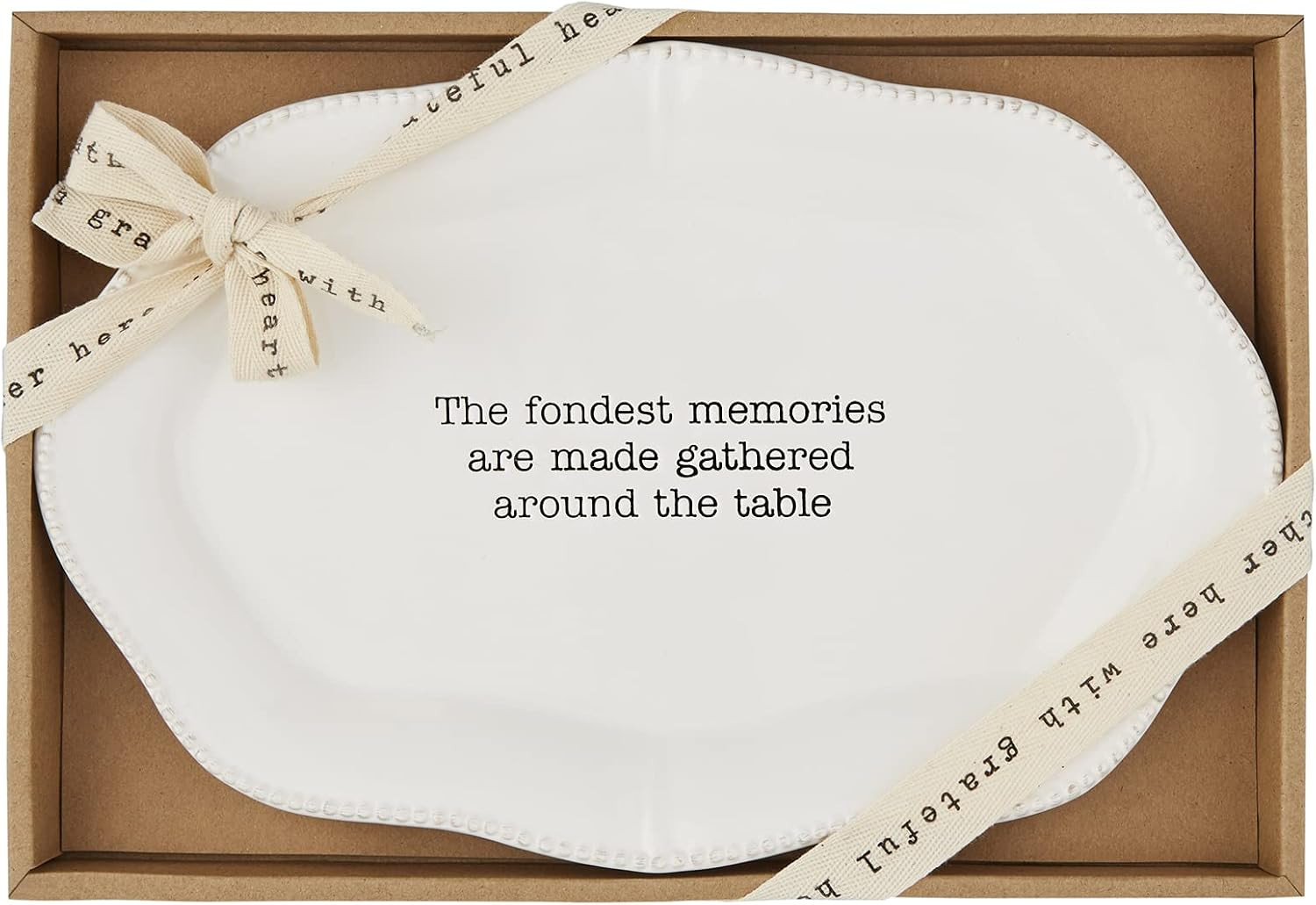 Mud Pie Memories Platter, White, 8.5" x 12.5" | Amazon (US)