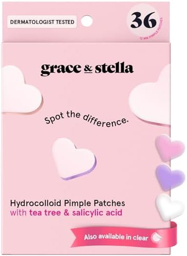 grace & stella Award Winning Pore Strip - Pimple Patches for Face - Heart Hydrocolloid Zit Sticke... | Amazon (US)