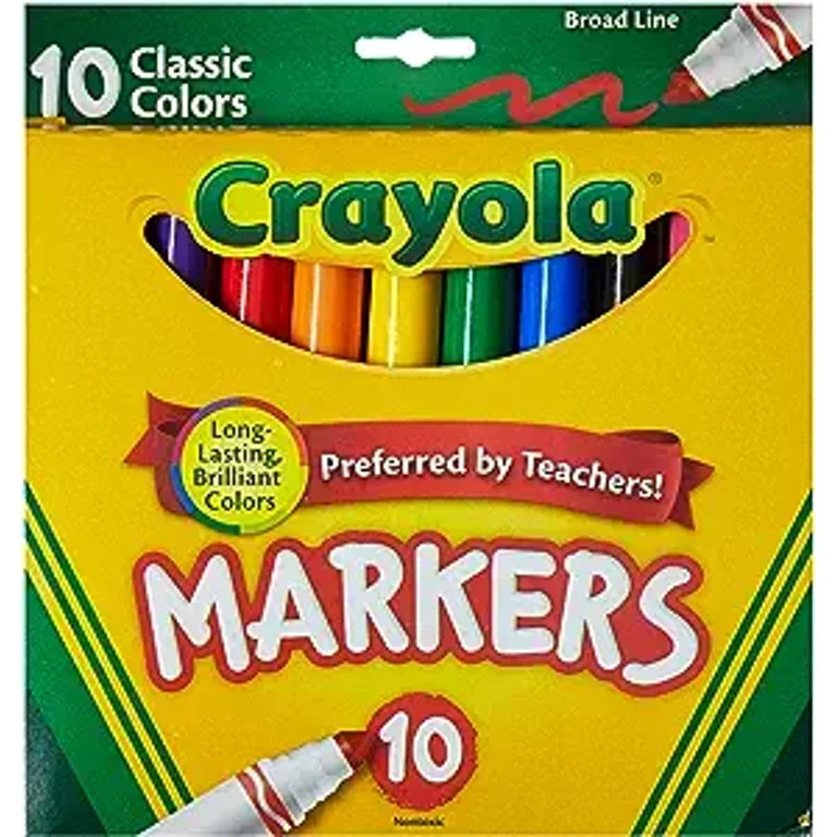 Crayola Classic Broad Line Markers, Art Supplies, Back to School Supplies, 10 Ct | Walmart (US)