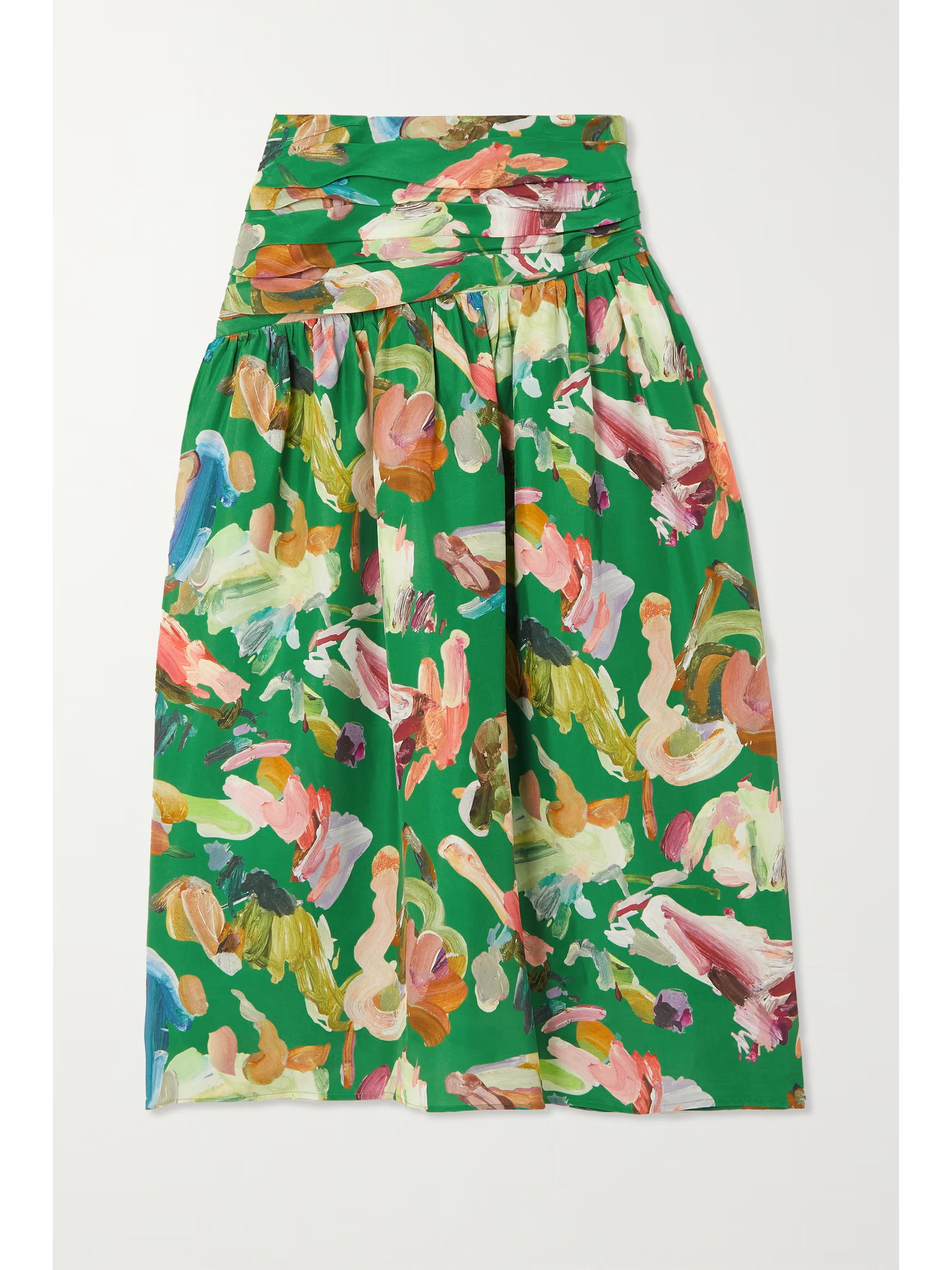 Arlo floral-print silk crepe de chine midi skirt | NET-A-PORTER (US)