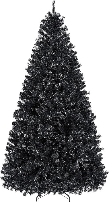Yaheetech 7.5ft Black Artificial Christmas Pine Tree Seasonal Holiday Carnival Home Party Decorat... | Amazon (US)