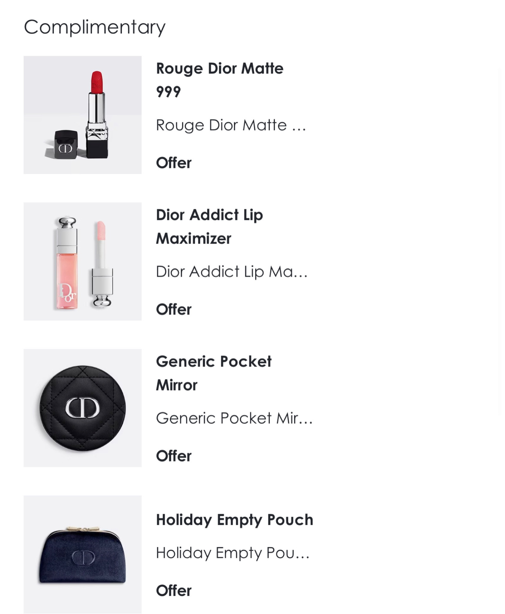 dior online promo code