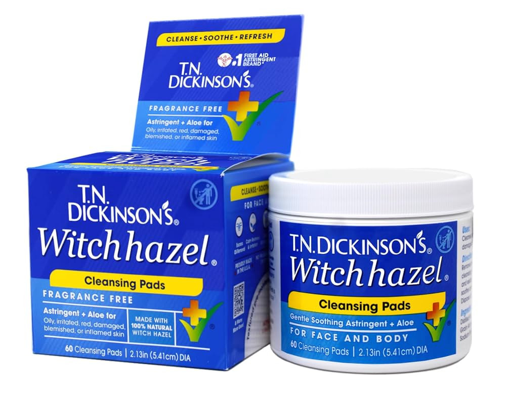 Dickinson Brands - T.N. Dickinson's Witch Hazel Cleansing Pads - 60 Pad(s) | Amazon (US)