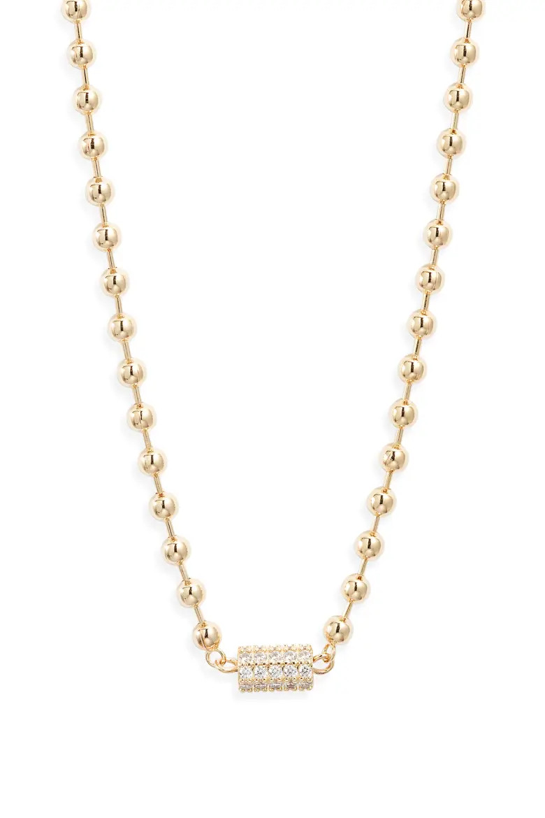Cubic Zirconia Accent Shot Bead Necklace (Women) | Nordstrom | Nordstrom
