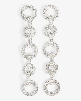 Rhinestone Linked Circle Chain Earrings | Express