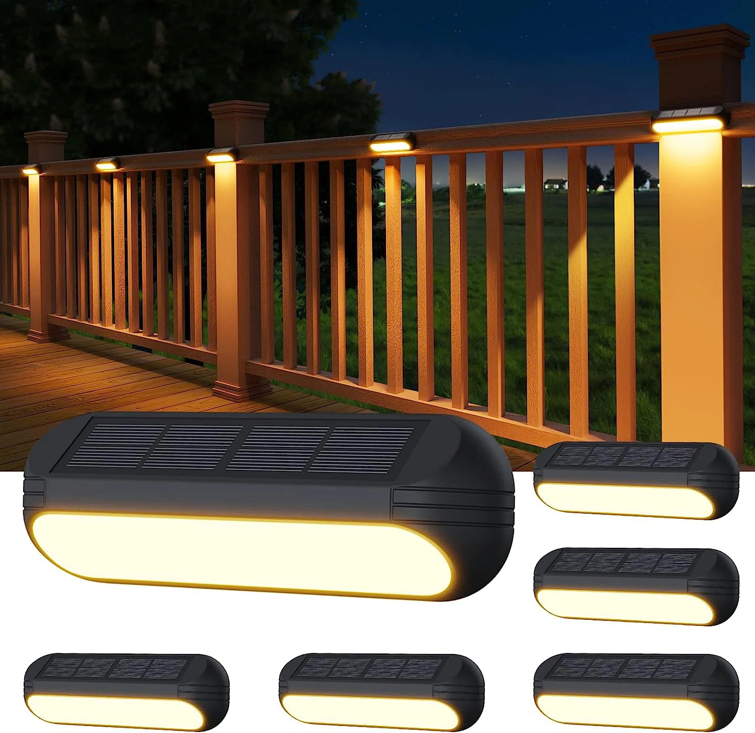 Solar Powered Integrated LED Step Light Pack (Set of 4) | Wayfair North America