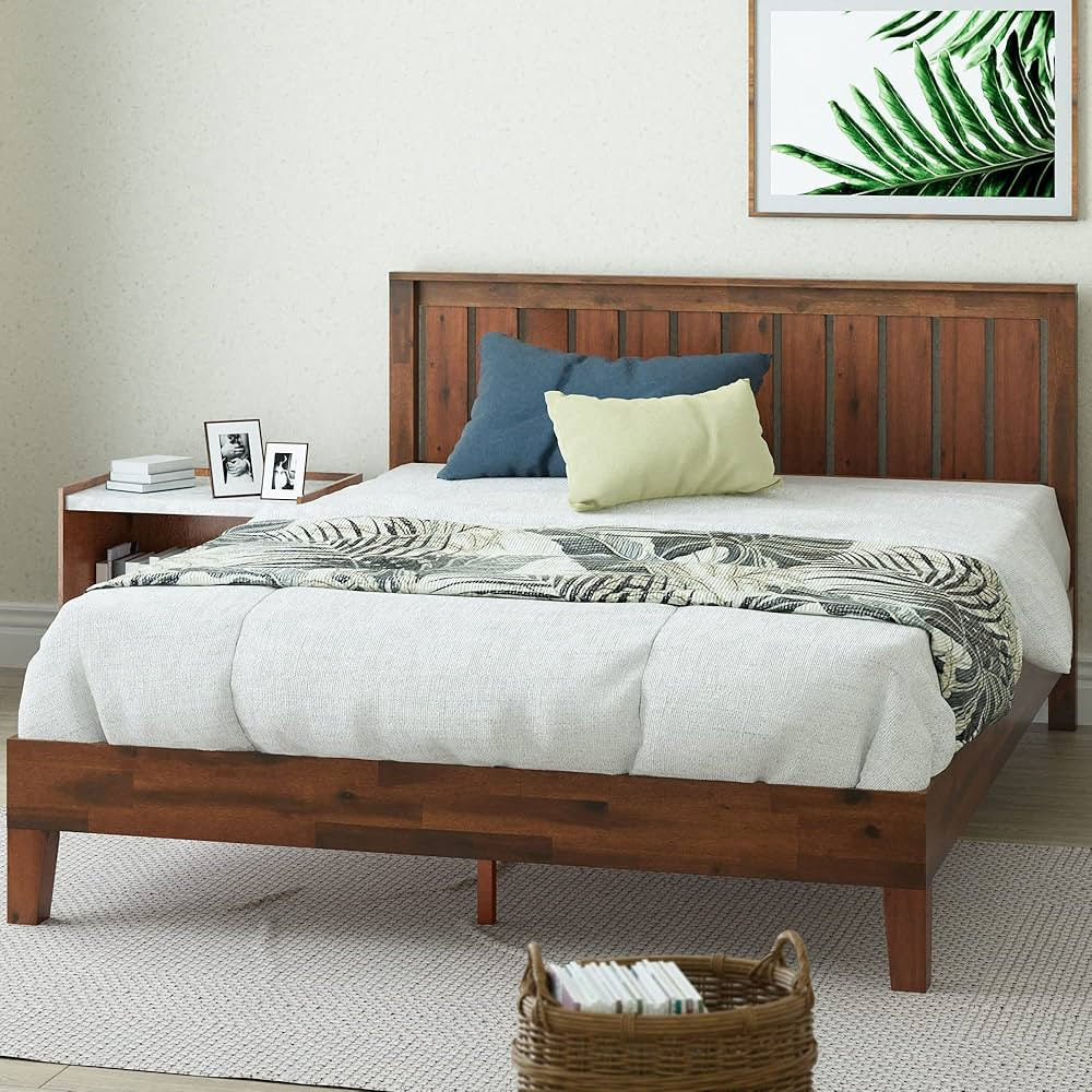 ZINUS Vivek Deluxe Wood Platform Bed Frame with Headboard, Wood Slat Support, No Box Spring Neede... | Amazon (US)