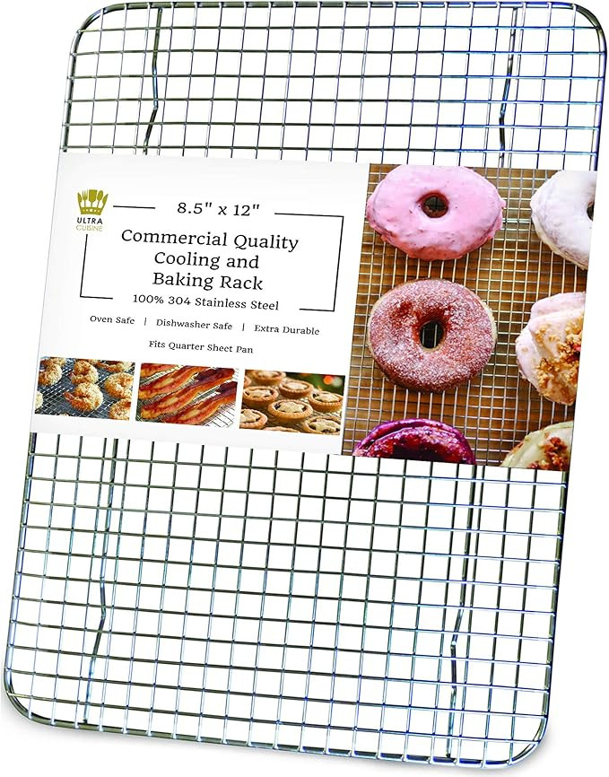 Oven-Safe 100% Stainless Steel Cooling and Baking Rack - Quarter Sheet Pan Wire Cooling Rack For ... | Amazon (US)