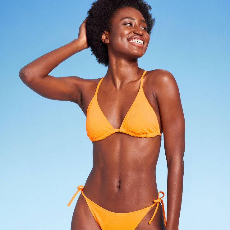 Women's Ribbed Triangle String Bikini Top - Wild Fable™ | Target