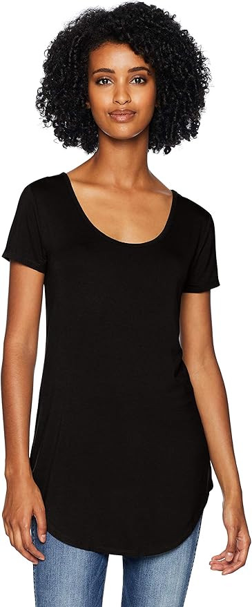 Daily Ritual Women's Jersey Short-Sleeve Scoop-Neck Longline T-Shirt | Amazon (CA)