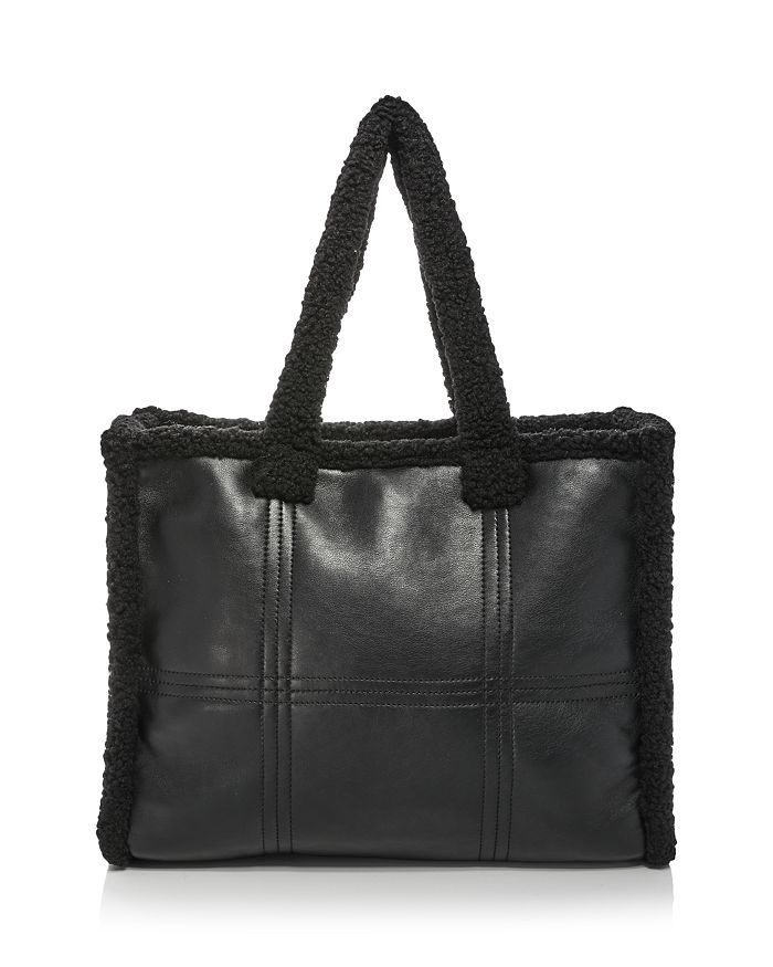 Large Faux Shearling Trim Tote - 100% Exclusive | Bloomingdale's (US)