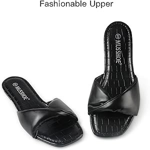 MUSSHOE Sandals for Women Dressy Round Toe Summer Flat Sandals for Women | Amazon (US)