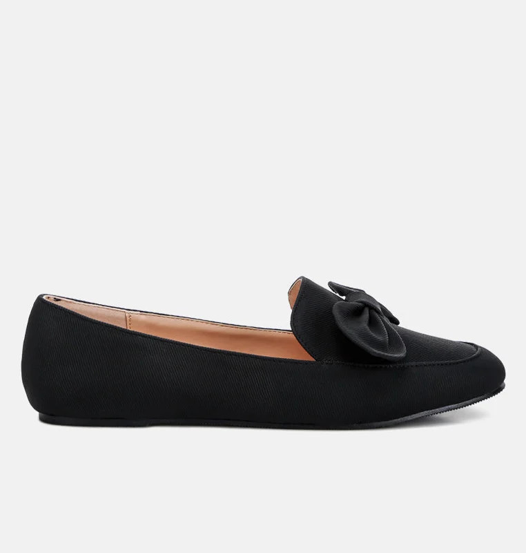 London Rag Waveney Bow Embellished Loafers - Black - US-6 / UK-4 / EU-37 | Verishop