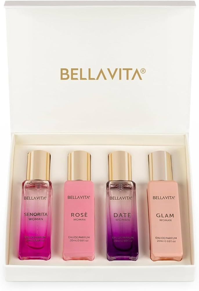 BellaVita Luxury Women's Perfume Gift Set (4x20ml) | Notes of Floral, Sweet, Spicey Red Fruit, Va... | Amazon (US)