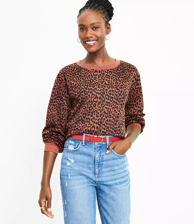 Leopard Print Sweatshirt | LOFT