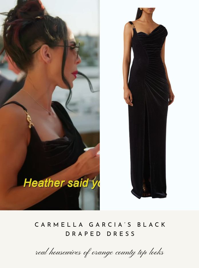  Carmella Garcia's Black Draped Dress 

 