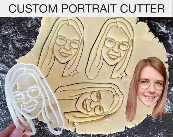 Custom Portrait Cookie Cutter With Imprint L Personalized | Etsy | Etsy (US)