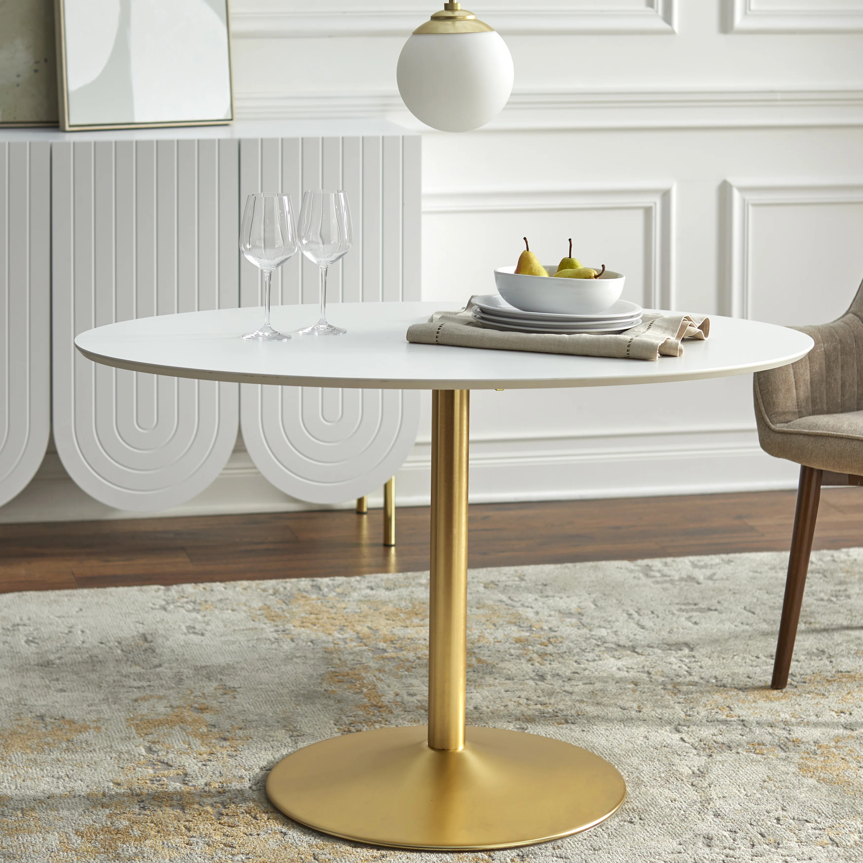 Eulema Oval Metal Base Dining Table | Wayfair North America