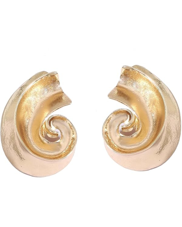 Gold Statement Vintage Earrings Elegant Spiral Chunky Retro Stud Drop Earrings Trendy Jewelry Gif... | Amazon (US)
